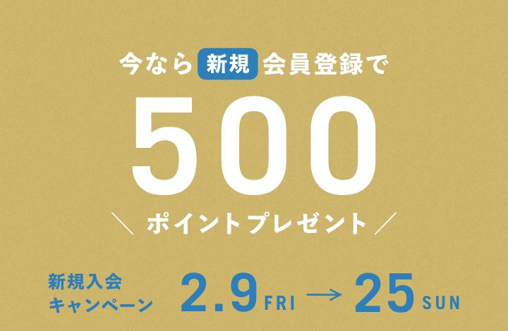 【新規会員登録限定】ACTUS(アクタス)「500円分ポイント」還元キャンペーン