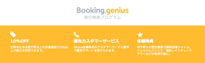 【Genius(VIP会員)限定】Booking.com(ブッキングドットコム)「10%OFF」旅行特典プログラム