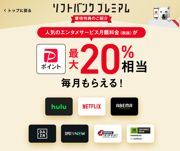 【ソフトバンクプレミアム限定】DAZN「PayPayポイント10%分」還元キャンペーン