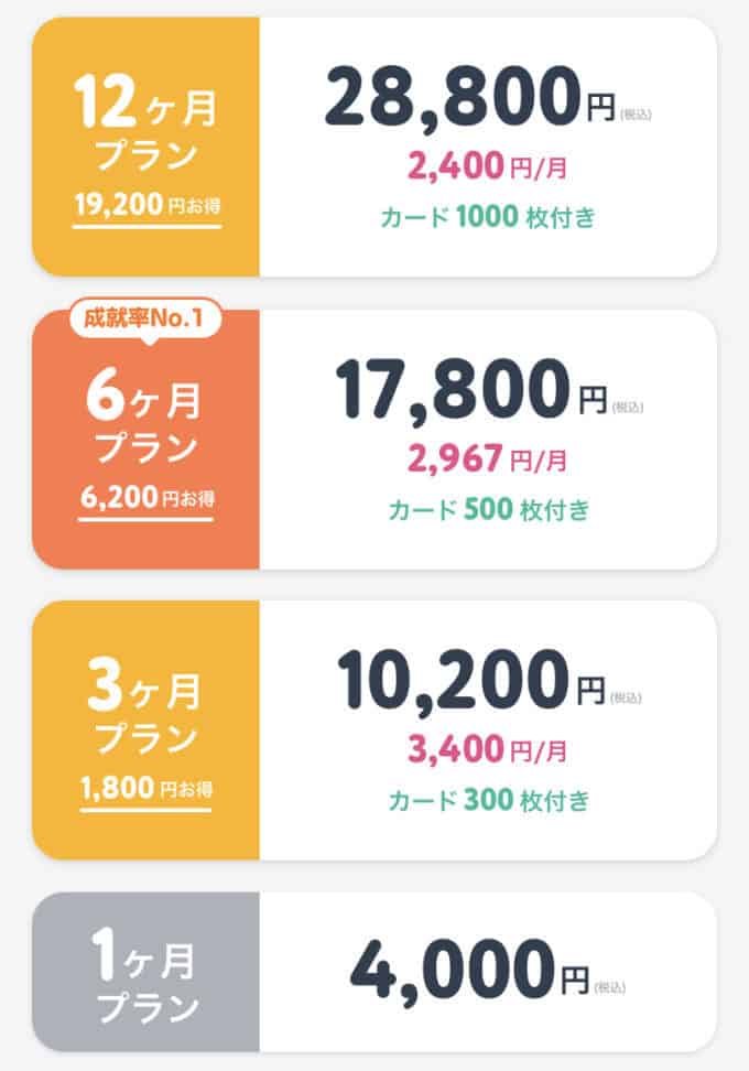 【月額課金プラン】タップル（tapple）「最大1万9200円OFF」各種割引有料プラン