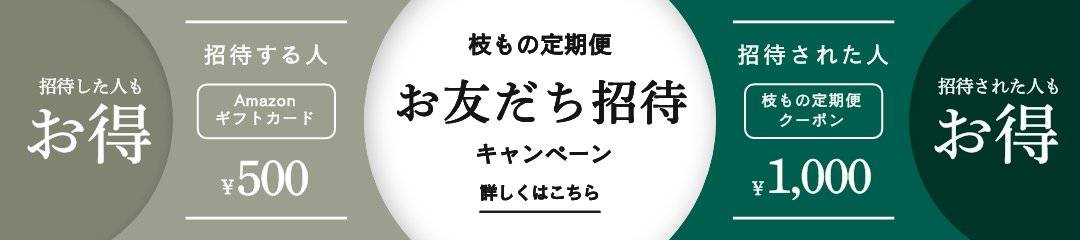 【友達紹介限定】SIKITO(シキト)「枝もの定期便1000円OFF」招待クーポンコード